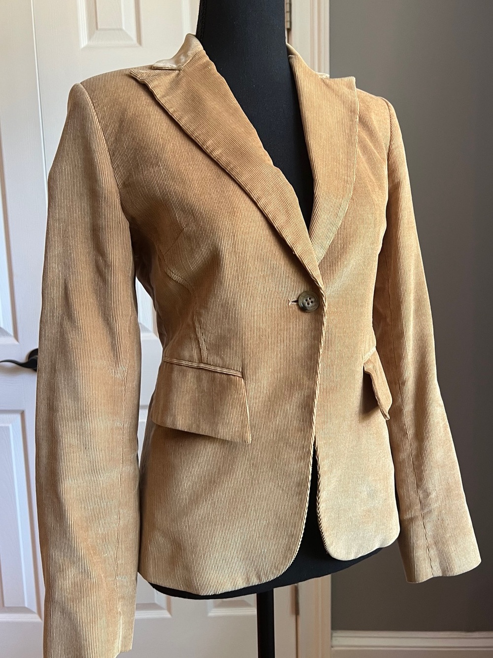 Y2K Banana Republic Tan Corduroy Women's Blazer Jacket